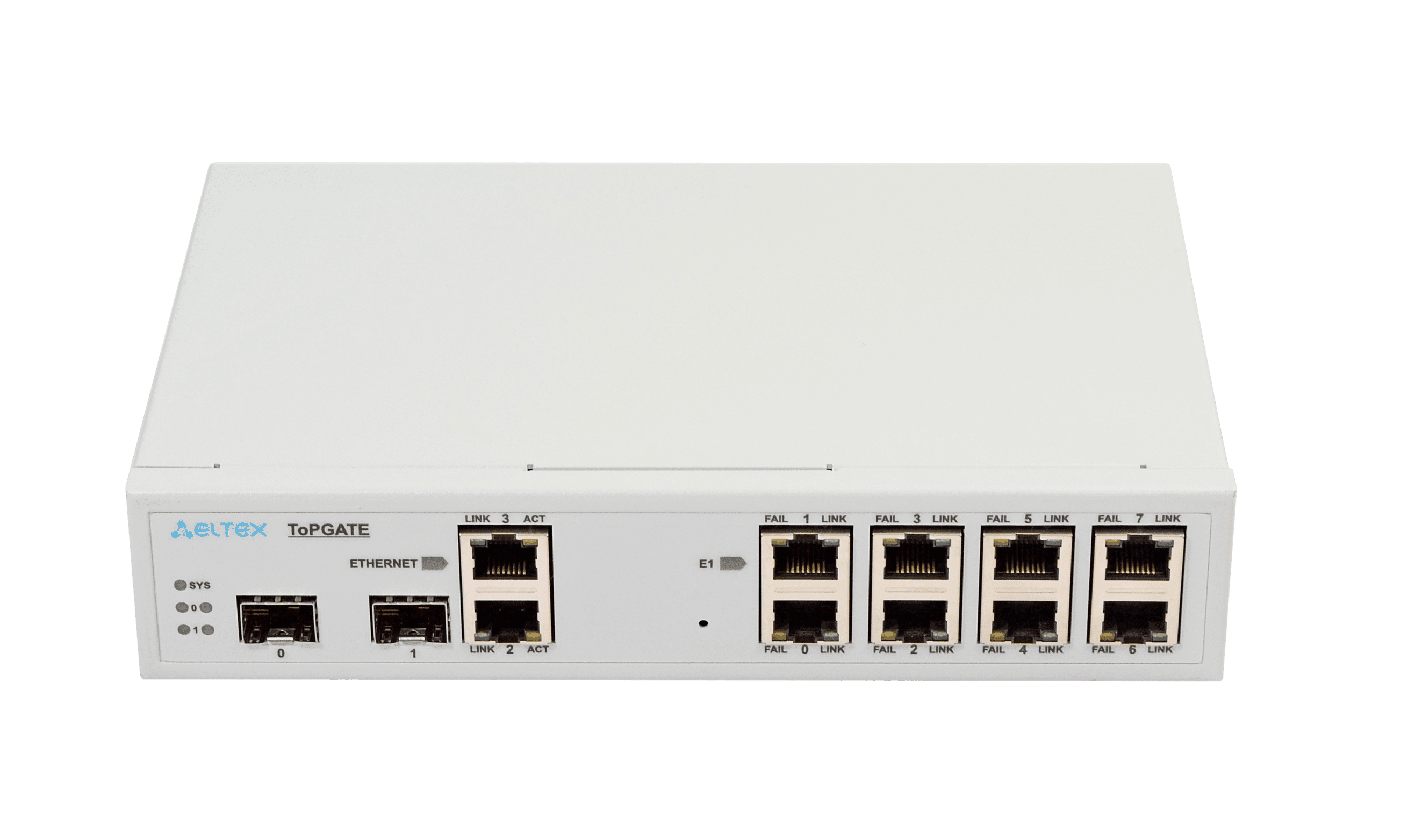 Оптический мультиплексор ToPGATE-8E1-2FG, 8 Е1+ 1 Gb Ethernet, 1U, 2 шасси под SFP модули ToPGATE-8E1-2FG