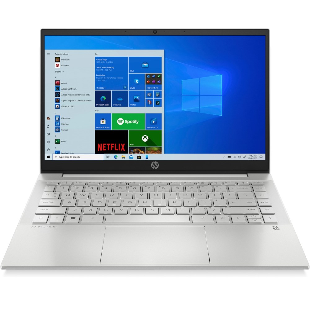 Ноутбук HP Pavilion 14-ec0038ur 14"(1920x1080 IPS)/AMD Ryzen 7 5700U(1.8Ghz)/16384Mb/1024PCISSDGb/noDVD/Ext:GeForce MX450(2048Mb)/Cam/BT/WiFi/65WHr/war 1y/Natural silver /W10 + fingerprint 4E1B2EA 4E1B2EA