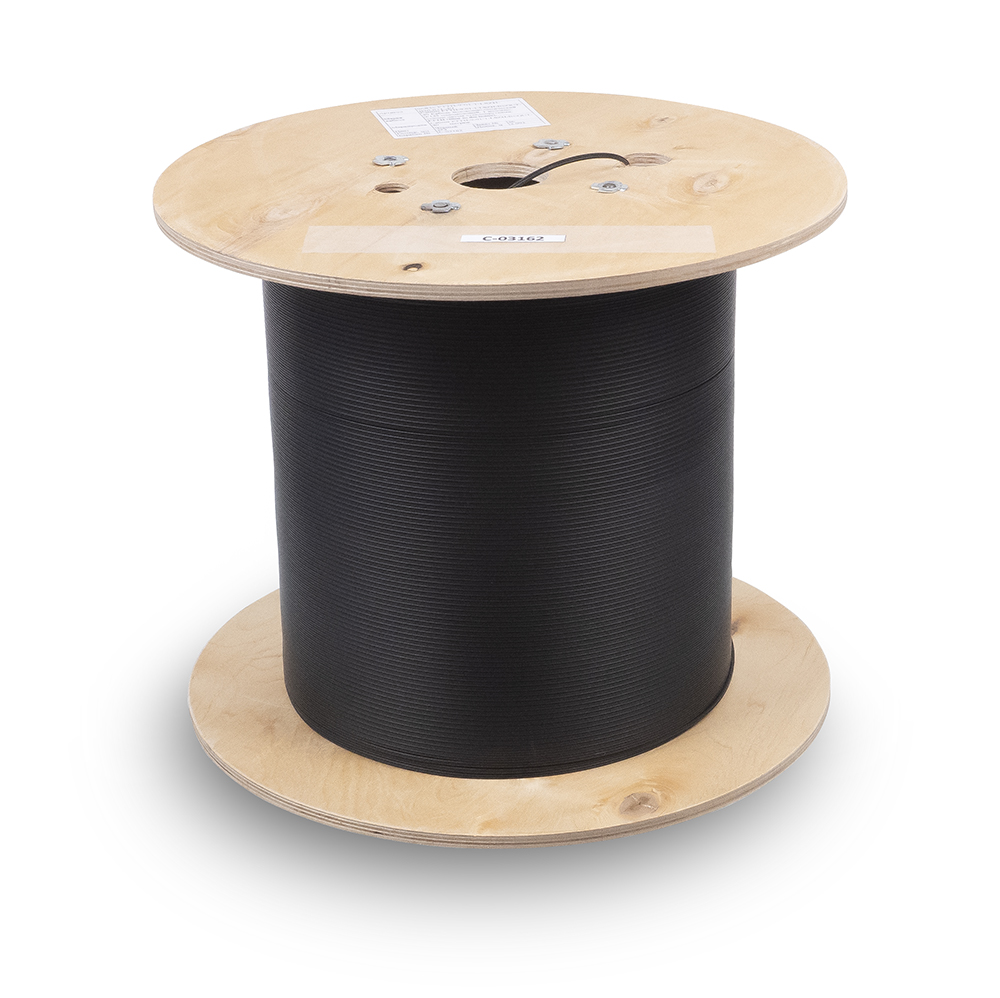 Кабель волоконно-оптический Cabeus  9/125 одномодовый, 2 волокна, усилен двумя стеклопрутками, FTTH (fiber to the home) с внешним силовым элементом из стеклопрутка, внутренний/внешний, (-40C ~ +60), LSZH, черный SW-FTTH-9-02-4-LSZH-IN/OUT-40 SW-FTTH-9-02-4-LSZH-IN/OUT-40