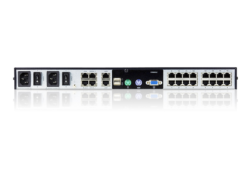 KVM переключатель ATEN 2>16 портов PS/2;USB;SUN;RS232, с адаптерами 2xSA0142 KN1116v-AX-G KN1116v-AX-G