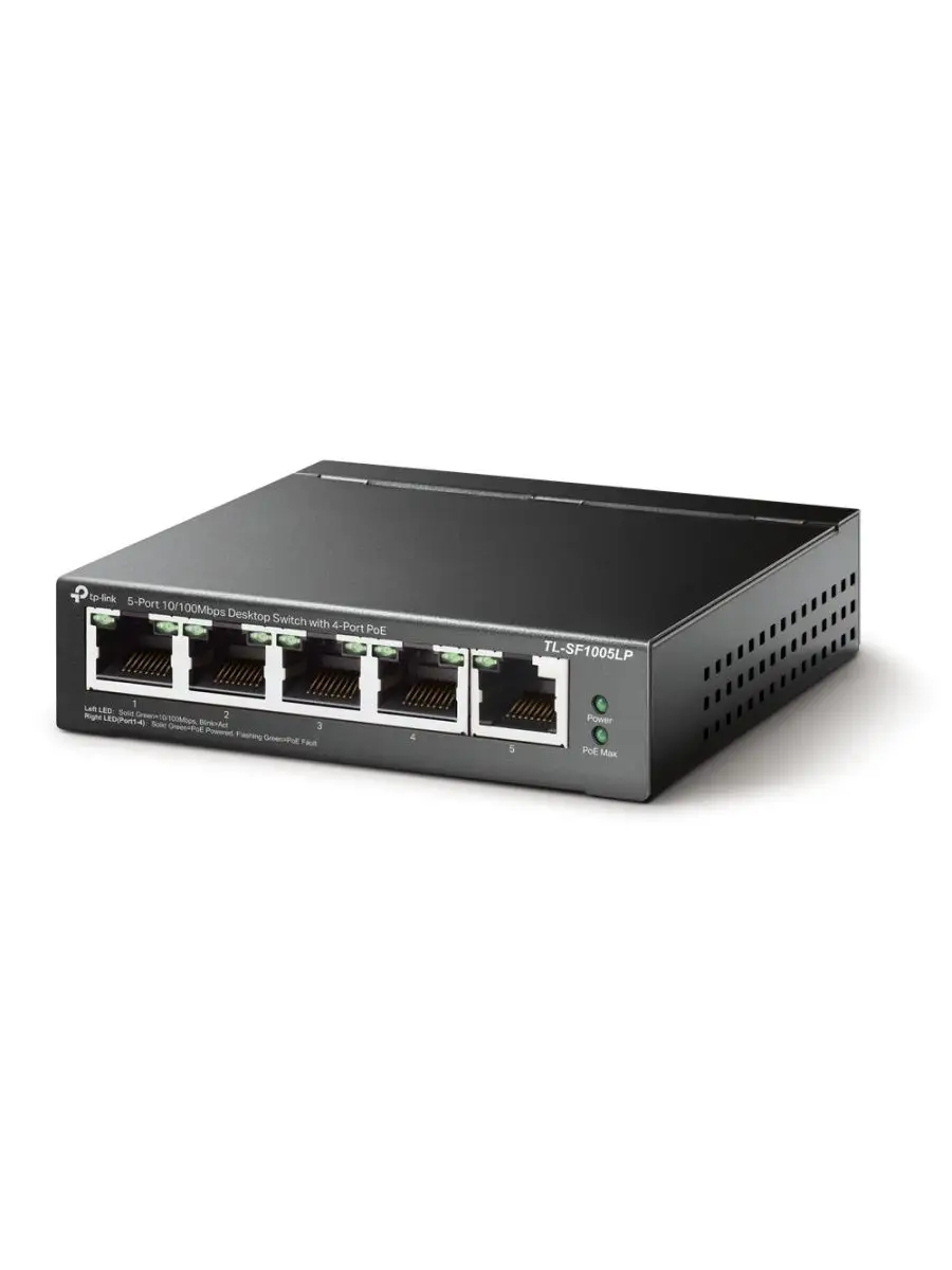 Коммутатор TP-Link  Неуправляемый на 5 портов 100 Base-TX (100 мбит/с) TL-SF1005LP TL-SF1005LP