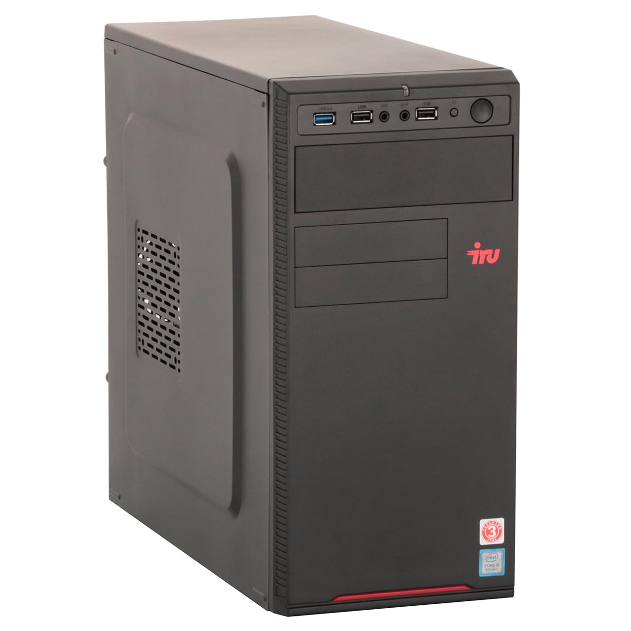 Персональный компьютер iRU Corp 315 MT i5 10400F (2.9) 8Gb 1Tb 7.2k SSD240Gb GTX1650 4Gb Free DOS GbitEth 400W черный 1609578 1609578