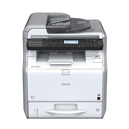 МФУ Ricoh LE SP 3610SF A4, 512Мб, 30стр/мин, дуплекс, факс, LAN, PS, SPDF35, старт.картридж 1500стр, самозапуск 906386 906386