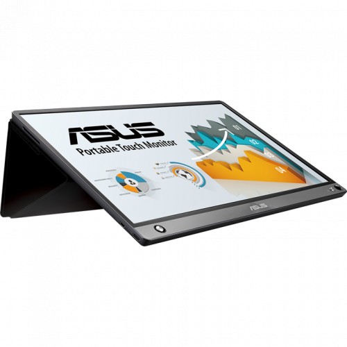 Монитор ASUS 15.6" Touch IPS USB-Portable 1920x1080, 5ms, 250cd/m2, 700:1, 178°/178°, Micro HDMI, USB-C, 60Hz, MM, ZenScreen pen, SmartCase, Compatible Thunderbolt 3, DarkGray, 90LM04S0-B01170 MB16AMT MB16AMT #2