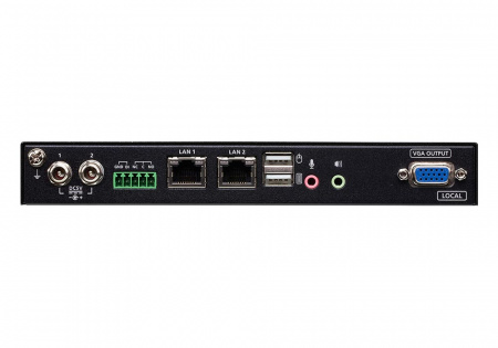 Удлинитель ATEN IP KVM шлюз/extender, KVM+RS232 VGA+USB/PS2, управл, по IP, Rackmount/Desktop, 2x10/100/1000 Base-T, с KVM-шнуром USB 1x1,2м/USB<=>MiniUSB 1,2м,, (Virtual Media;1920x1200 60Hz;Windows/Linux/UNIX/Mac OS X/Sun) CN9000-AT-G CN9000-AT-G