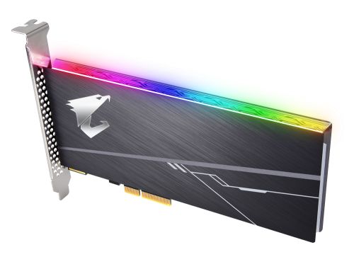 Твердотельный накопитель Gigabyte AIC 512GB AORUS RGB Client SSD PCIe Gen3x4 with NVMe, 3480/2100, IOPS 360/510K, MTBF 1.8M, 3D TLC, 5 GP-ASACNE2512GTTDR GP-ASACNE2512GTTDR