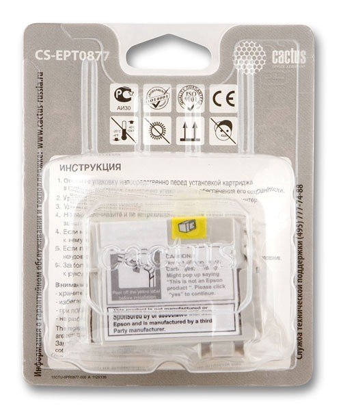 Картридж Cactus струйный CS-EPT0877 красный для Epson Stylus Photo R1900 (13.8мл) CS-EPT0877 CS-EPT0877