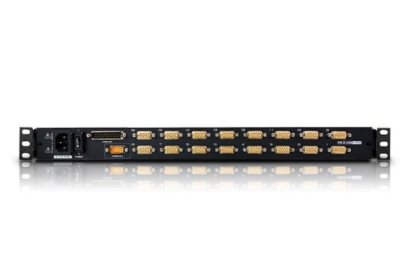 KVM переключатель ATEN 2 user консоль LCD 17" =>16 cpu/блоков/портов PS2/USB+VGA, с KVM-шнурами PS2 1х1.8м.;USB 1x1.8м CL5716FM-AT-RG CL5716FM-AT-RG