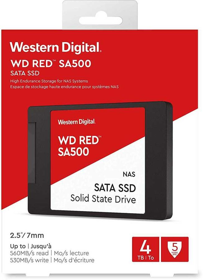 Твердотельный накопитель WD SATA 4Tb WDS400T1R0A Red SA500 2.5" WDS400T1R0A WDS400T1R0A #1