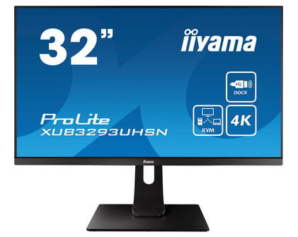 Монитор IIYAMA 31,5'' 16:9 3840х2160 IPS, nonGLARE, 350cd/m2, H178°/V178°, 1000:1, 80М:1, 1,07B Color, 4ms, HDMIx1, DP, USB-Hub, Height adj., Pivot, Tilt, HAS, Speakers, Swivel, 3Y, Black XUB3293UHSN-B1 XUB3293UHSN-B1