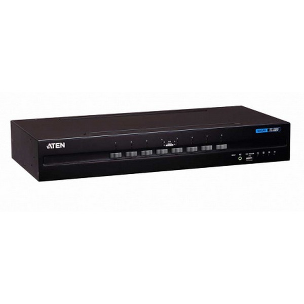 KVM-переключатель ATEN электрон,, KVM+Audio+USB 2,0,  1 user PS/2USB+2xDP =>  8 cpu USB+2xDP, без шнуров, 3840x2160 30Hz, настол,, исп,стандарт,шнуры, без OSD, некаскад,, (DisplayPort ver 1,1) CS1148DP-AT-G CS1148DP-AT-G