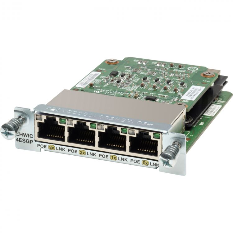 Модуль Cisco 4 порта 10/100/1000BaseT Gigabit Ethernet switch (EHWIC-4ESG=) EHWIC-4ESG=