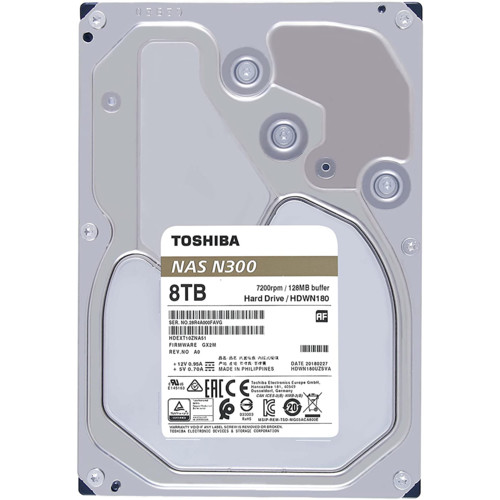 Жесткий диск Toshiba 3.5" 8TB N300 NAS SATA 6Gb/s 7200rpm, 256MB, HDWG180UZSVA HDWG180UZSVA
