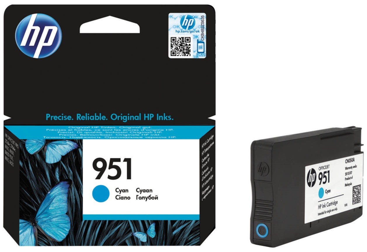 Картридж струйный HP 951 голубой для HP OJ Pro 8610/8620 (700стр.) CN050AE CN050AE