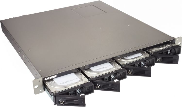 Сетевой RAID-накопитель QNAP 4 отсека для HDD, 19" с одним блоком питания. Двухъядерный Intel Core i3-4150 3,5 ГГц, 4 ГБ. TVS-471U-i3-4G TVS-471U-i3-4G
