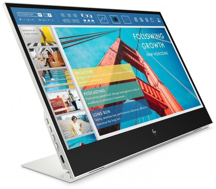 Монитор HP 14" E14 G4 Portable Monitor 1920x1080, 16:9, IPS, 400 cd/m2, 800:1, 5ms, 178°/178°, USB-C, Black&Silver (repl. 3HX46AA) 1B065AA 1B065AA