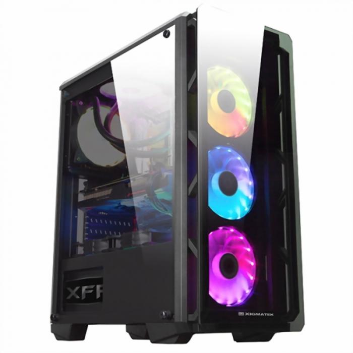 Корпус Xigmatek ASTRO Gunmetal Grey ATX, 1x USB3.0, 2x USB2.0, 3xTG (Front, Left & Right), CX120 RGB (Fx3 & Rx1) EN42401 EN42401