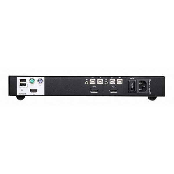 KVM-переключатель ATEN электрон,, KVM+Audio+USB 2,0,  1 user PS2/USB+HDMI =>  2 cpu USB+DP, без шнуров, 3840x2160 30Hz, настол,, исп,стандарт,шнуры, без OSD, некаскад,, CS1182DP-AT-G CS1182DP-AT-G