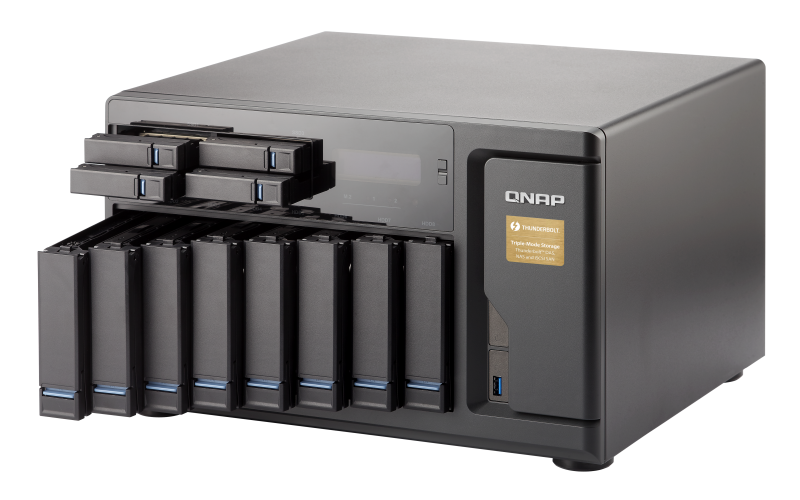 Сетевой RAID-накопитель QNAP 12 отсеков для HDD, два порта Thunderbolt 2. 4-хъядерный Intel Core i7-6700 3,4 ГГц, 64 ГБ DDR4 RAM. TVS-1282T-i7-64G TVS-1282T-i7-64G