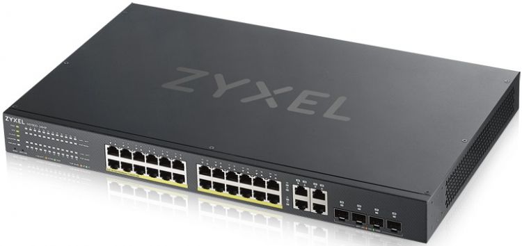 Коммутатор Zyxel GS1920-24HPv2 Hybrid Smart switch PoE+ Nebula Flex, 24xGE PoE+, 4xCombo (SFP/RJ-45), budget PoE 375W, Standalone / cloud management GS192024HPV2-EU0101F GS192024HPV2-EU0101F