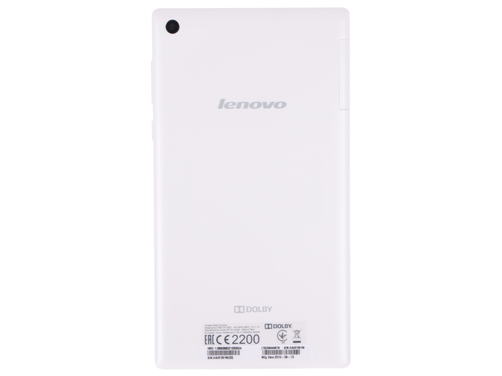 Планшетный компьютер Lenovo Tab 2 A7-30DC 7" 1024x600, 8Gb, Wi-Fi + 3G, Android 4.2, Белый (59444616) 59444616
