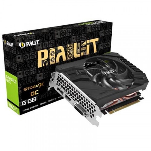 Видеокарта Palit GeForce GTX 1660Ti StormX PCI-E 3.0, 6 ГБ GDDR6, 192 бит, 1500 МГц - 1770 МГц, HDMI, DisplayPort, DVI-D NE6166T018J9-161F NE6166T018J9-161F