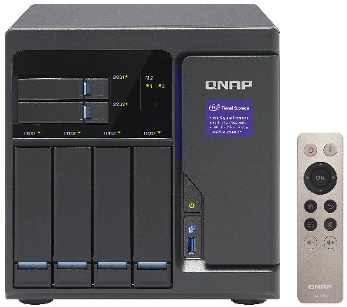 Сетевой RAID-накопитель QNAP 4 отсека 3,5", 2 отсека 2,5", 2 слота M.2, 3 HDMI-порта, 2 порта Thunderbolt 2. Intel Core i3-6100 3,7 ГГц, 8 ГБ TVS-682T-i3-8G TVS-682T-i3-8G