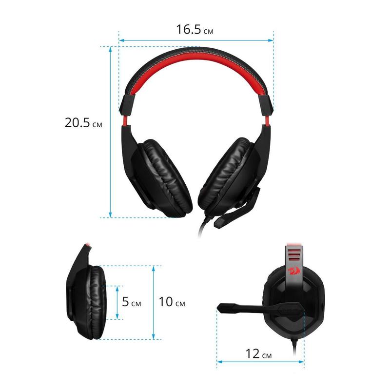 Гарнитура Redragon игровая Ares красный + черный, кабель 2 м 78343 78343