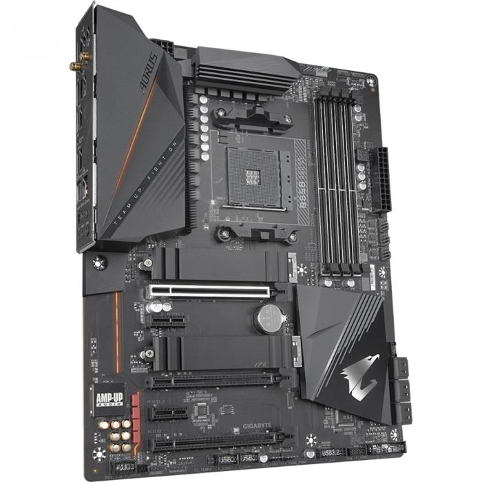 Материнская плата Gigabyte , Socket AM4, AMD B550, 4xDDR4-3200, HDMI, 3xPCI-Ex16, 2xPCI-Ex1, 6xSATA3(RAID 0/1/10), 2xM.2, 8 Ch Audio, 2,5GLan, WiFi, (6+2)xUSB2.0, (5+2)xUSB3.2, (1+0)USB3.2 Type-C™, ATX, RTL B550 AORUS PRO AC B550 AORUS PRO AC