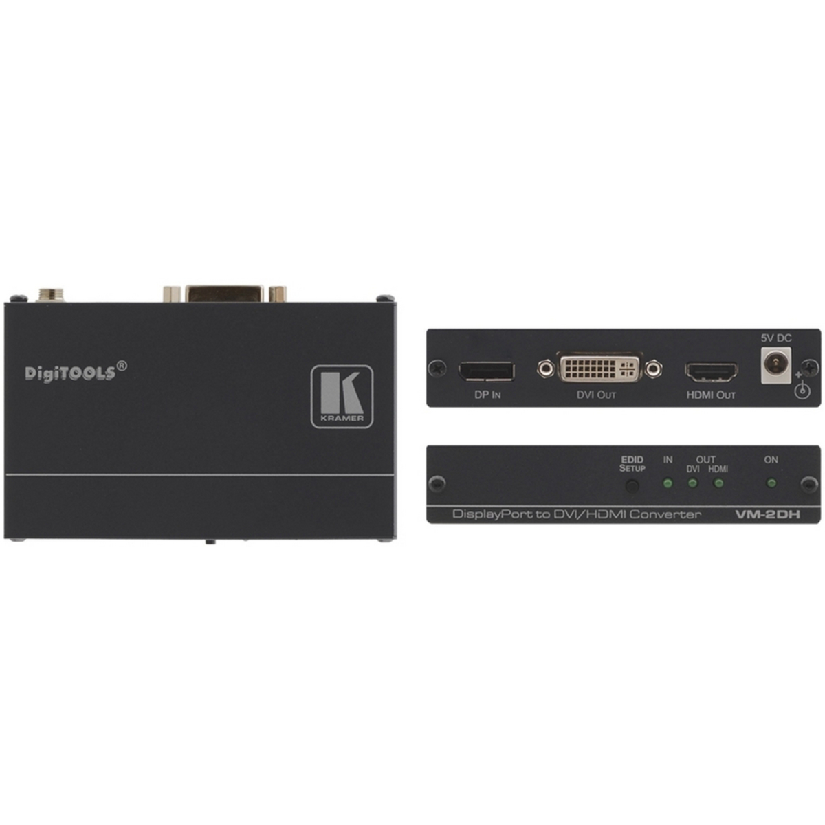 Усилитель-распределитель Kramer Electronics VM-2DH DigiTOOLS® 1:2 преобразователь DisplayPort в DVI и HDMI 40-70960090 40-70960090