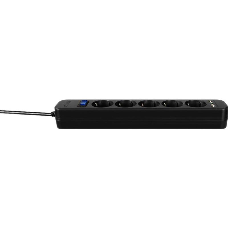 Сетевой фильтр Sven SF-05LU 3 м 5 евро розеток,2*USB(2,4А) черный SV-018849 SV-018849