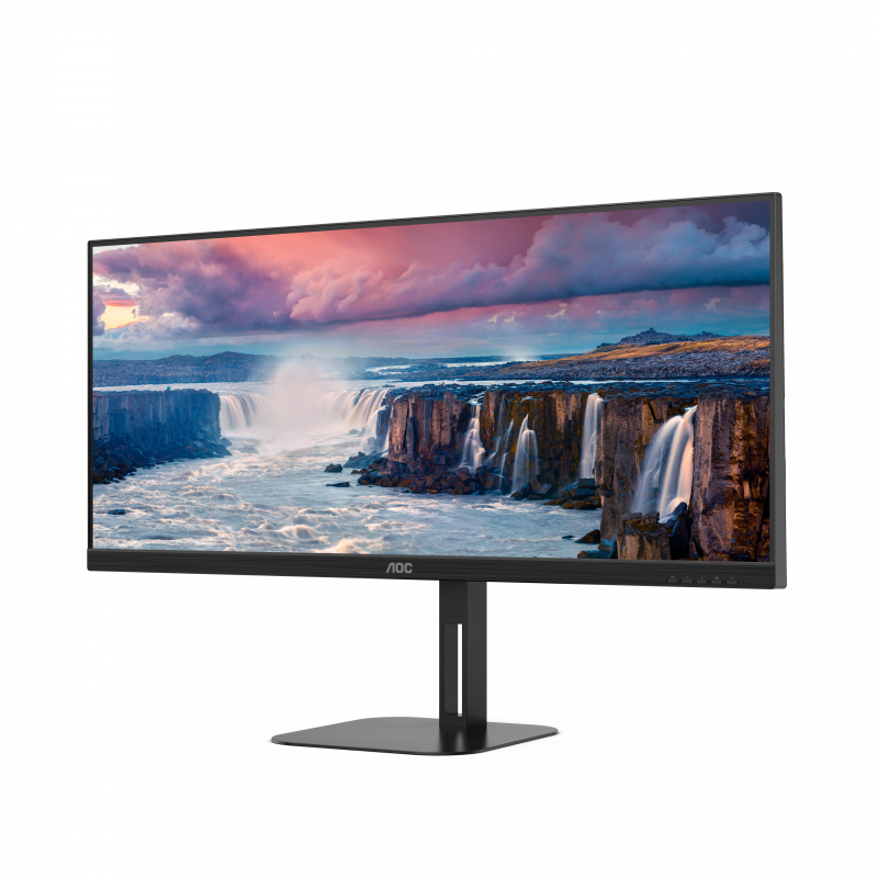 Монитор AOC 34'' 21:9 3440x1440(UWQHD) VA, GLARE, Нет, 100 Гц, 300cd/m2, H178°/V178°, 4000:1, 20M:1, 16,7 миллионов цветов, 4ms, VGA, HDMI, DP, USB-Hub, Height adj, Tilt, Swivel, Speakers, 3Y, Black U34V5C U34V5C #3