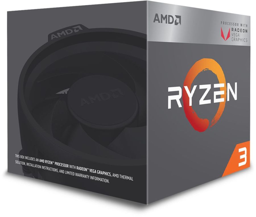 Процессор AMD  Ryzen 3 2200G AM4, 3.5GHz up to 3.7GHz/4x512Kb+4Mb, 4C/4T, Raven Ridge, 14nm, 65W, Radeon Vega 8 1100MHz YD2200C5FBBOX YD2200C5FBBOX