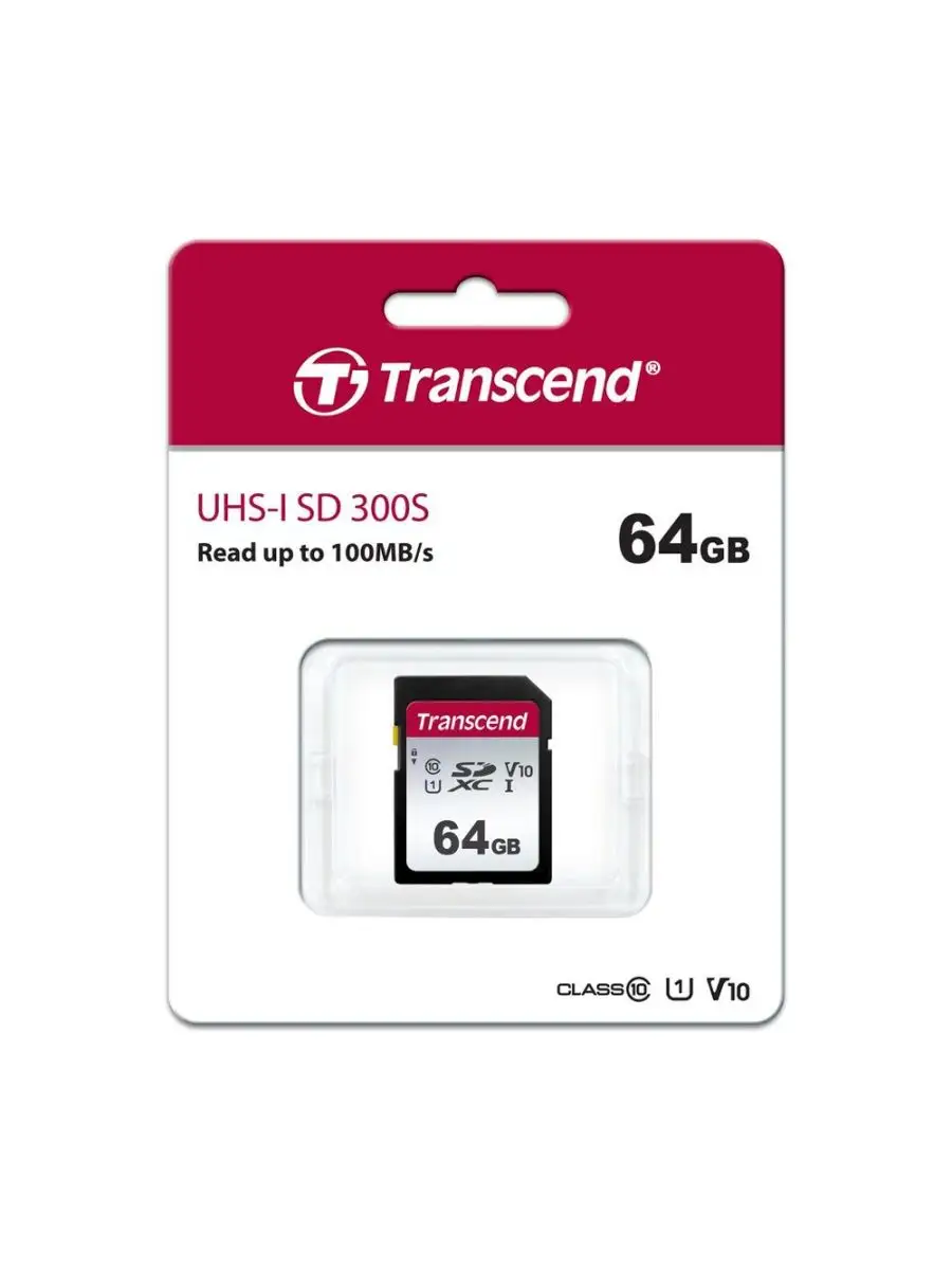 Карта памяти Transcend TS64GSDC300S 64Gb,SDXC,Class 10 TS64GSDC300S TS64GSDC300S