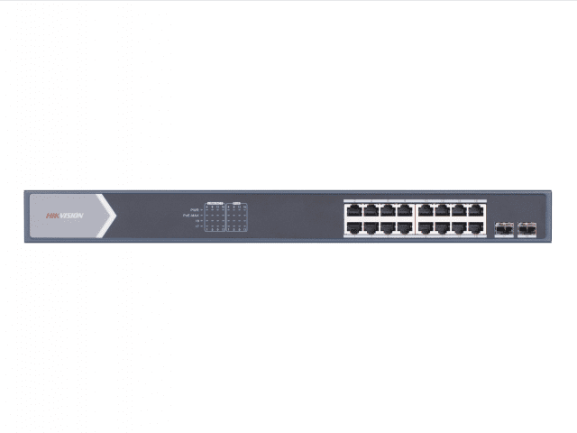 PoE коммутатор Hikvision DS-3E0520HP-E неуправляемый 12 RJ45 1000M с грозозащитой 6кВ; 2 RJ45 1000M Ethernet ,4 1000M  порт поддерживает HiPoE 60Вт,2 1000М SFP порта DS-3E0520HP-E DS-3E0520HP-E