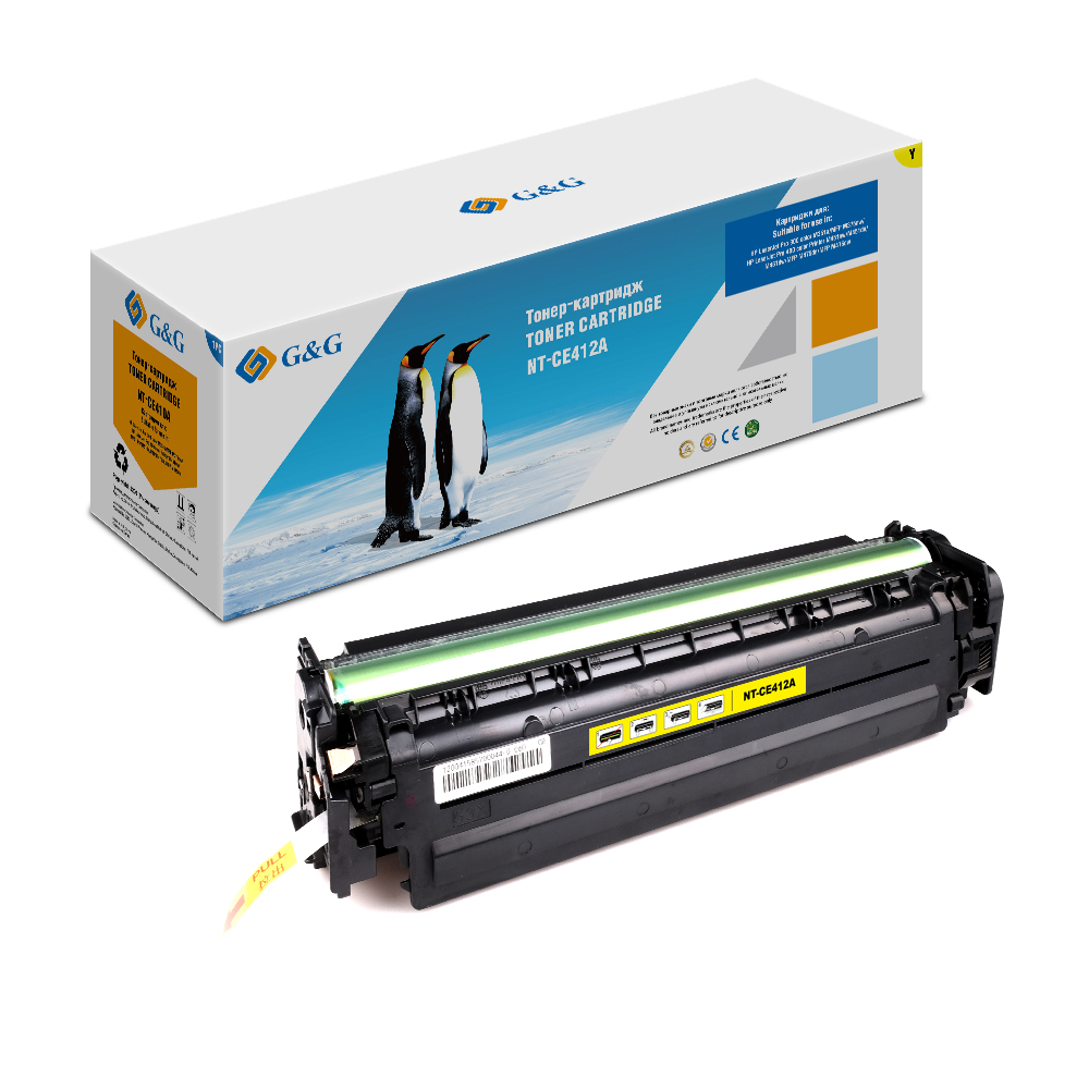 Тонер-картридж G&G желтый для HP LaserJet Pro 300 color M351 Pro400 color M451 (2600стр) NT-CE412A NT-CE412A