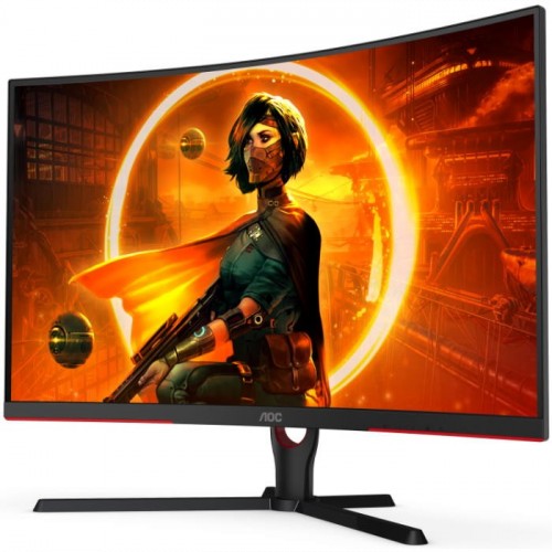 Монитор AOC 31,5" C32G3AE Curved 1000R 1920x1080 165Гц VA WLED 16:9 4ms 2*HDMI DP 3000:1 80M:1 178/178 300cd 2*Speakers5W Tilt Black/Red C32G3AE/BK C32G3AE/BK