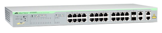Коммутатор Allied Telesis 24 Port Fast Ethernet PoE WebSmart, 4 uplink ports (2 *10/100/1000T, 2*SFP-10/100/1000T Combo) AT-FS750/28PS-50 AT-FS750/28PS-50