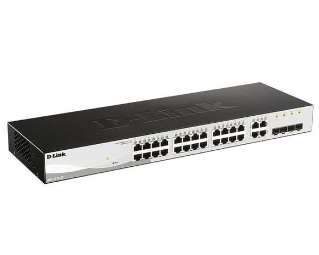 Коммутатор D-Link L2 Managed Switch with 24 10/100/1000Base-T ports and 4 100/1000Base-T/SFP combo-ports DGS-1210-28/FL1A DGS-1210-28/FL1A