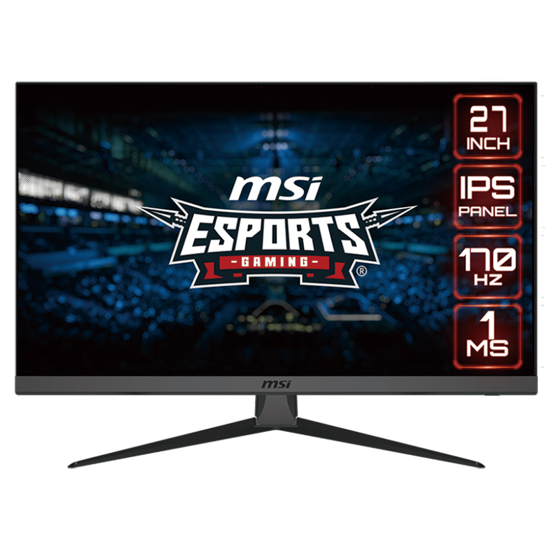 Монитор MSI G2722 27" 16:9 FHD(1920x1080)IPS Flat,1ms(MPRT),1100:1,100M:1,250nit,178/178,2xHDMI 1.4,1xDP 1.2,Tilt,VESA,170Hz,1y w-ty 9S6-3CB51T-058 9S6-3CB51T-058