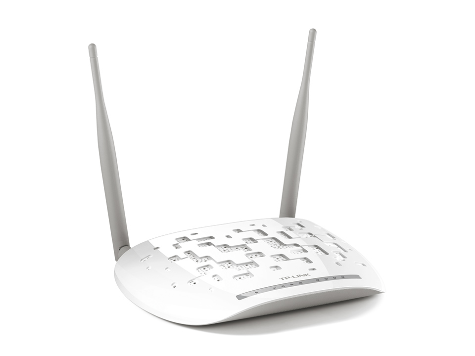 Маршрутизатор TP-Link 300n, модем ADSL2+,Annex A, 802.11b/g/n, 1*RJ11, 4*RJ45 10/10*, 2 съёмн 5 дБи антенны, ADSL-сплиттер TD-W8961ND TD-W8961ND