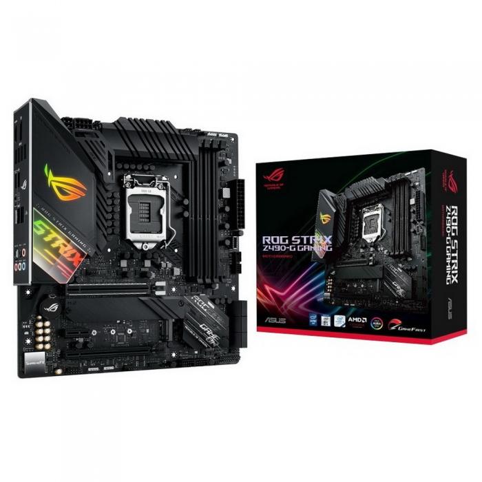 Материнская плата ASUS ROG STRIX Z490-G GAMING, LGA1200, Z490, 4*DDR4, HDMI,DP, SLI,CrossFireX, SATA3,RAID, Audio, 2,5Gb LAN, USB 3.2*9, USB 2.0*6, mATX ROG STRIX Z490-G GAMING ROG STRIX Z490-G GAMING