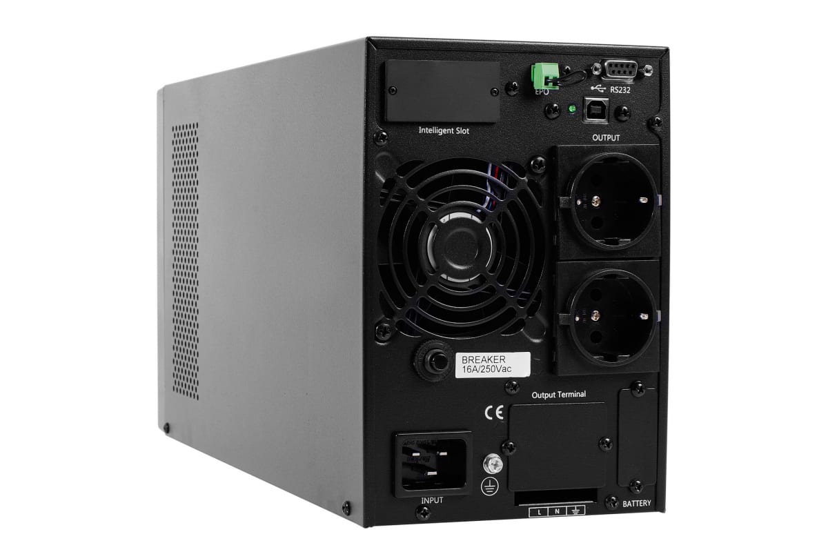 Источник бесперебойного питания Powerman LCD, dual conversion, 3000VA, 2400W, 3 eurosockets with backup power, USB, RS232, SNMP slot Online 3000 Plus Online 3000 Plus #5