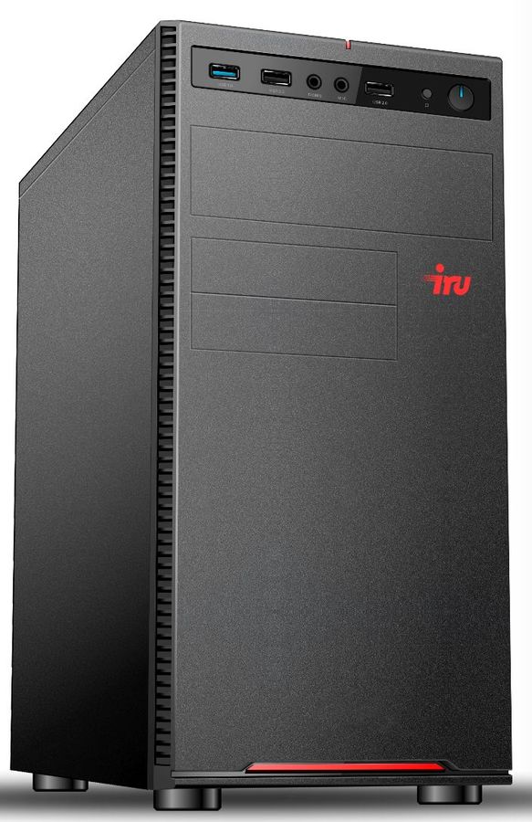 Персональный компьютер iRU Home 320A3SE MT A6 9500 (3.5) 4Gb SSD120Gb R5 Windows 10 Professional 64 GbitEth 400W черный 1617296 1617296