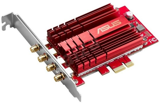 Адаптер Asus PCE-AC88 // WI-FI 802.11ac, 1000 + 2167 Mbps PCI-E Adapter, 4 антенны ; 90IG02H0-BM0000 PCE-AC88 PCE-AC88