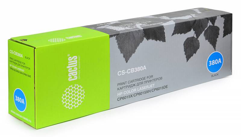 Тонер-картридж Cactus CS-CB380A черный для HP CLJ CP6015X/6015XH/6015DE (16500стр.) CS-CB380A CS-CB380A