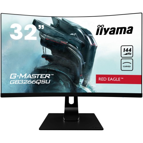 Монитор IIYAMA 31,5" G-MASTER Изогнутый 1500R 2560х1440@144Гц VA LED 16:9 1ms 2*HDMI 2*DP 2*USB2.0 2*USB3.0 80M:1 3000:1 178/178 400cd HAS Swivel Tilt Speakers Red Eagle GB3266QSU-B1 GB3266QSU-B1