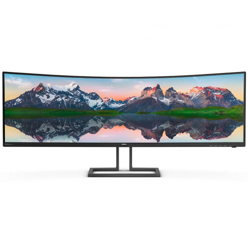 Монитор Philips 48.8" 124 cm 32:9 5120 x 1440 пикселей VA, Curved, nonGLARE, 165 Гц, 550 cd/m?, H178°/V178°, 3000:1, 80M:1, 16,7 миллионов цветов, 4ms, 3xHDMI, DP, USB-Hub, Height adj, Tilt, Swivel, Speakers, 3Y, Black 498P9Z (00/01) 498P9Z (00/01)