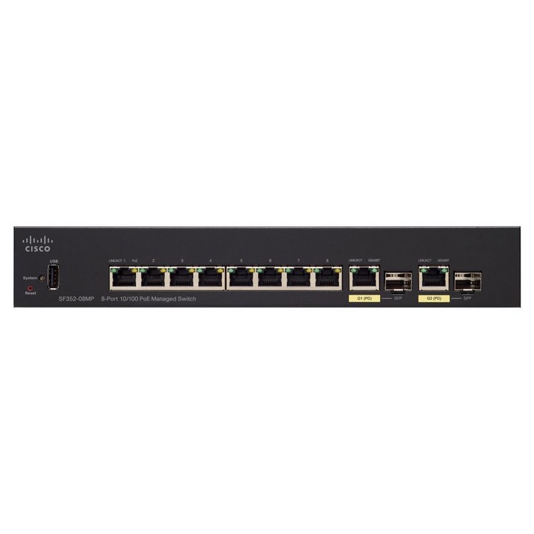 Коммутатор Cisco SF352-08P 8-port 10/100 POE Managed Switch SF352-08P-K9-EU SF352-08P-K9-EU