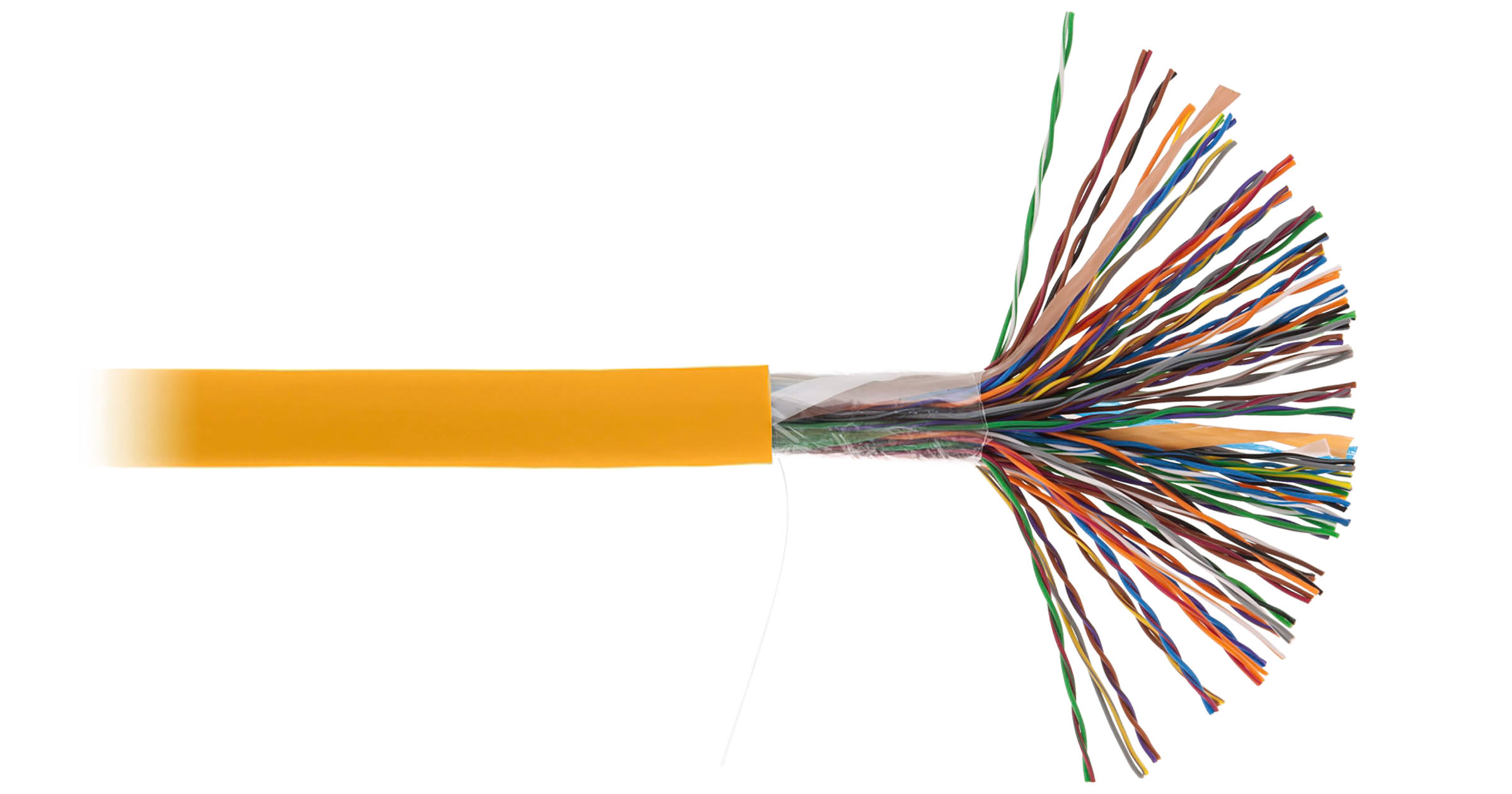 Кабель витая пара NETLAN U/UTP 50 пар, Кат.5 (Класс D), 100МГц,  одножильный, BC (чистая медь), внутренний, LSZH нг(B)-HF, ора  EC-UU050-5-LSZH-OR-3